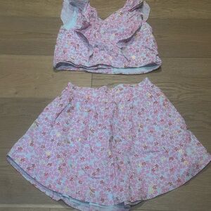 Tea Collection Pink Floral Kids Matching Set